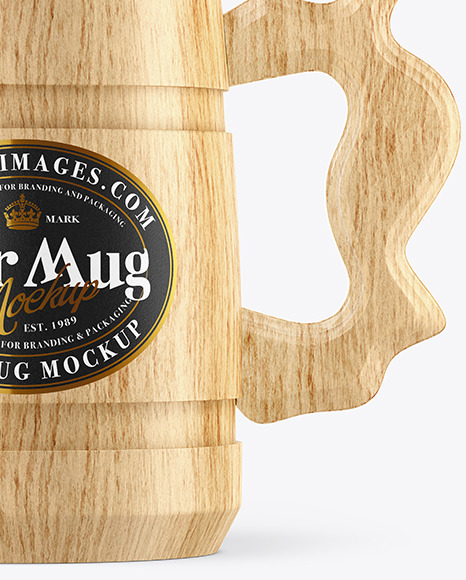 Wood Beer Mug Mockup