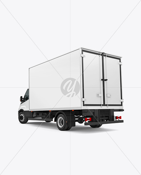 Box Truck Mockup - Back Half Side View