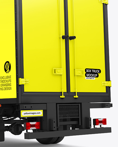 Box Truck Mockup - Back Half Side View