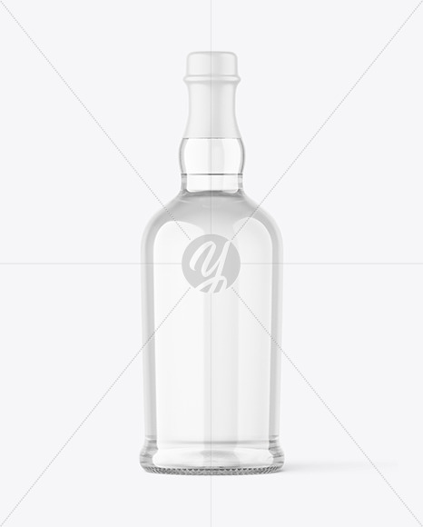 Clear Glass Vodka Bottle Mockup