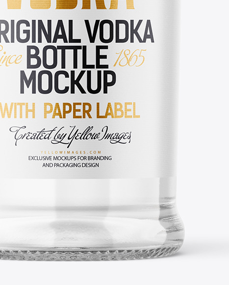 Clear Glass Vodka Bottle Mockup