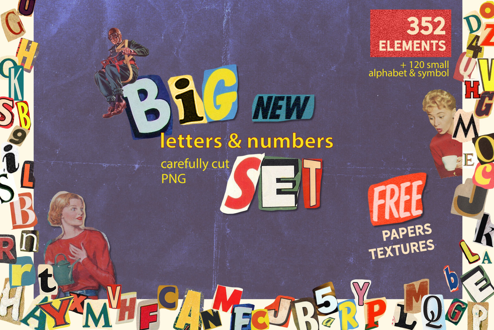 BIG RETRO SET Letters &amp; numbers free