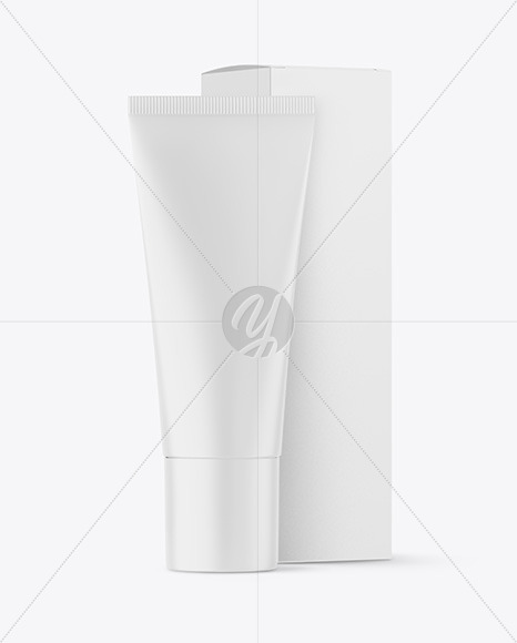 Matte Cosmetic Tube with Box Mockup