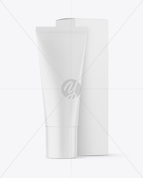 Matte Cosmetic Tube with Box Mockup