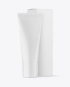 Matte Cosmetic Tube with Box Mockup