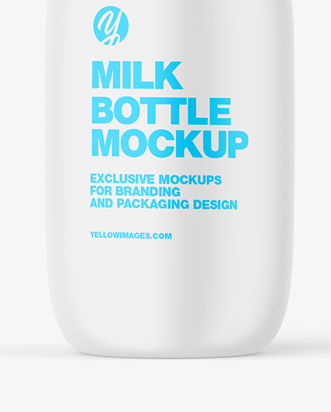 Matte Plastic Milk Bottle Mockup