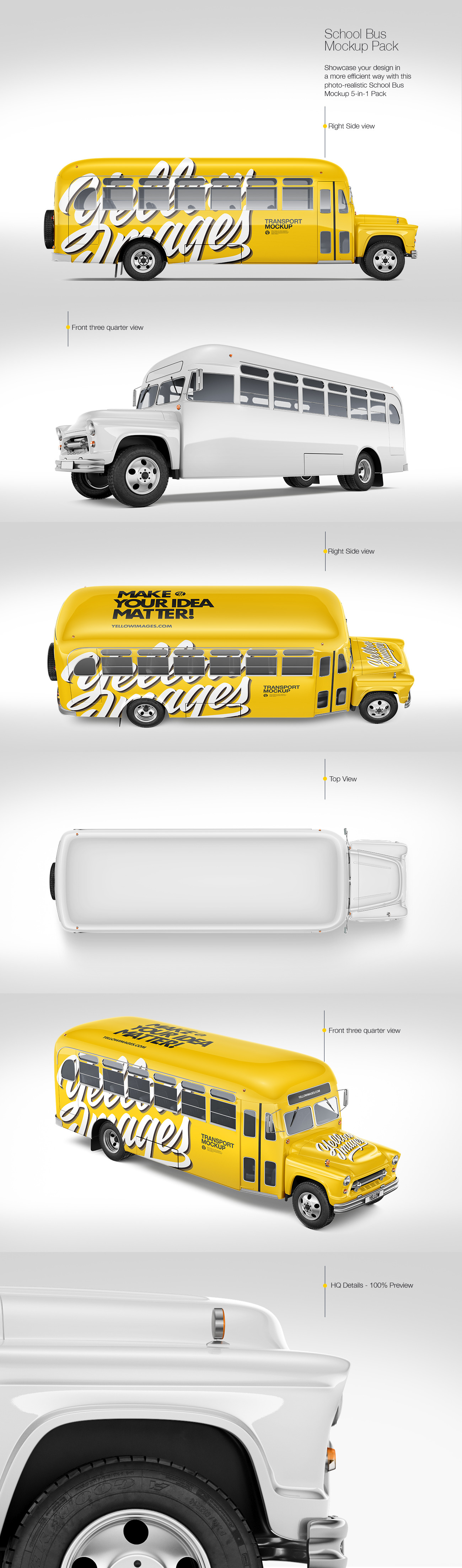 Old School Bus Mockup Pack Old School Bus Mockup Pack