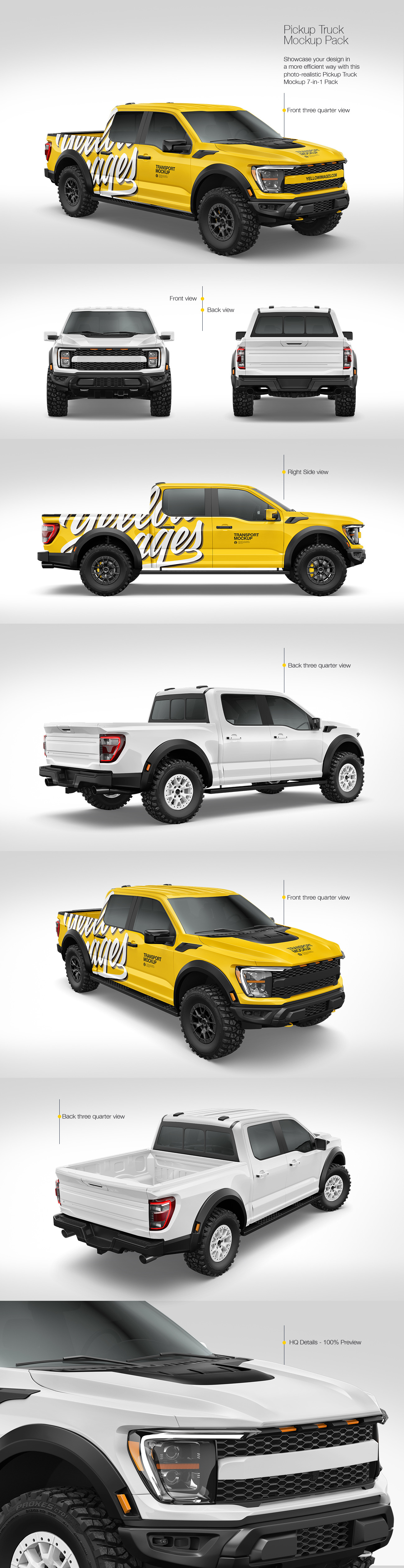 Pickup Truck Mockup Pack