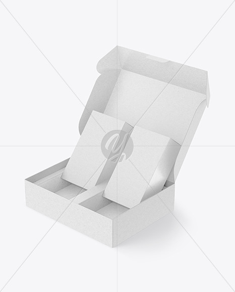 Kraft Box With Tea Boxes Mockup