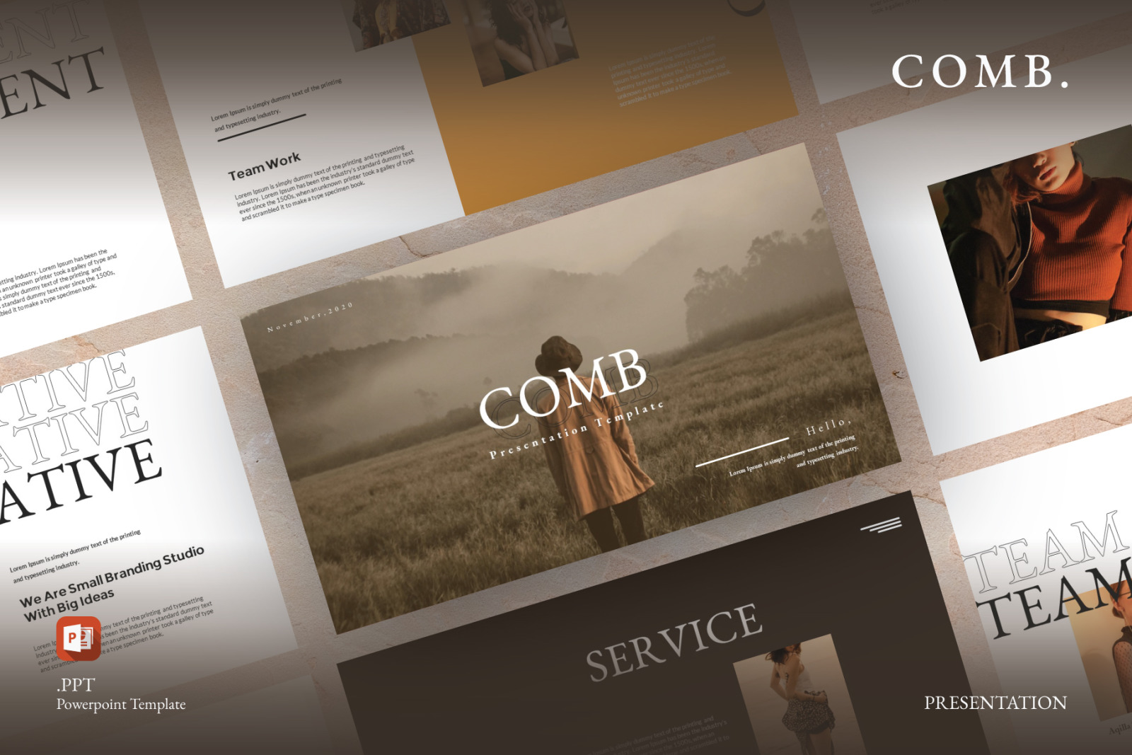 Comb Powerpoint Template Comb Powerpoint Template