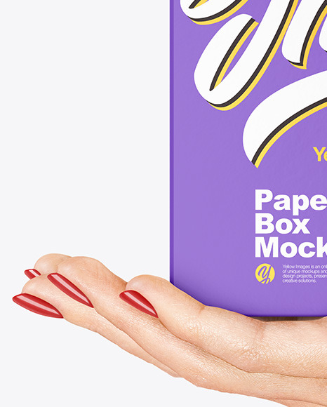 Paper Box in a Hand Mockup