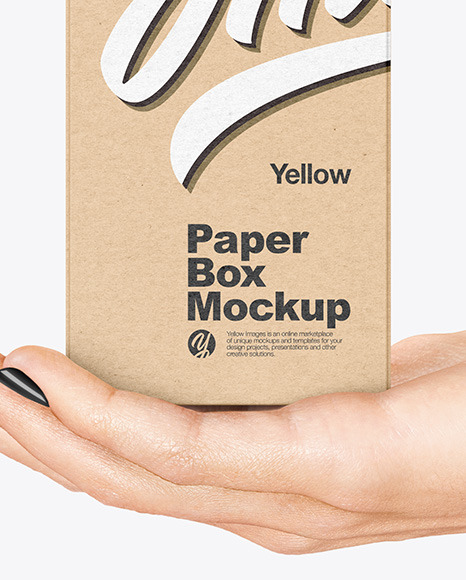 Paper Box in a Hand Mockup