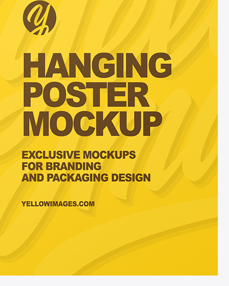 Paper Poster on Wooden Hanger Mockup