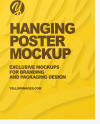 Paper Poster on Wooden Hanger Mockup