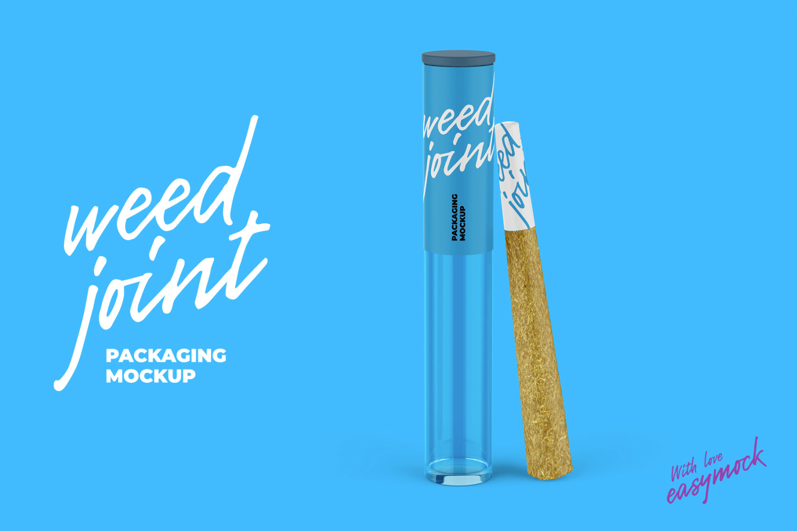 Weed Joint Pre-Roll Tube Mockup Front view Weed Joint Pre-Roll Tube Mockup Front view
