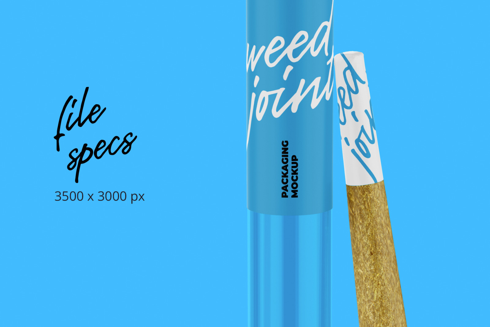 Weed Joint Pre-Roll Tube Mockup Front view Weed Joint Pre-Roll Tube Mockup Front view