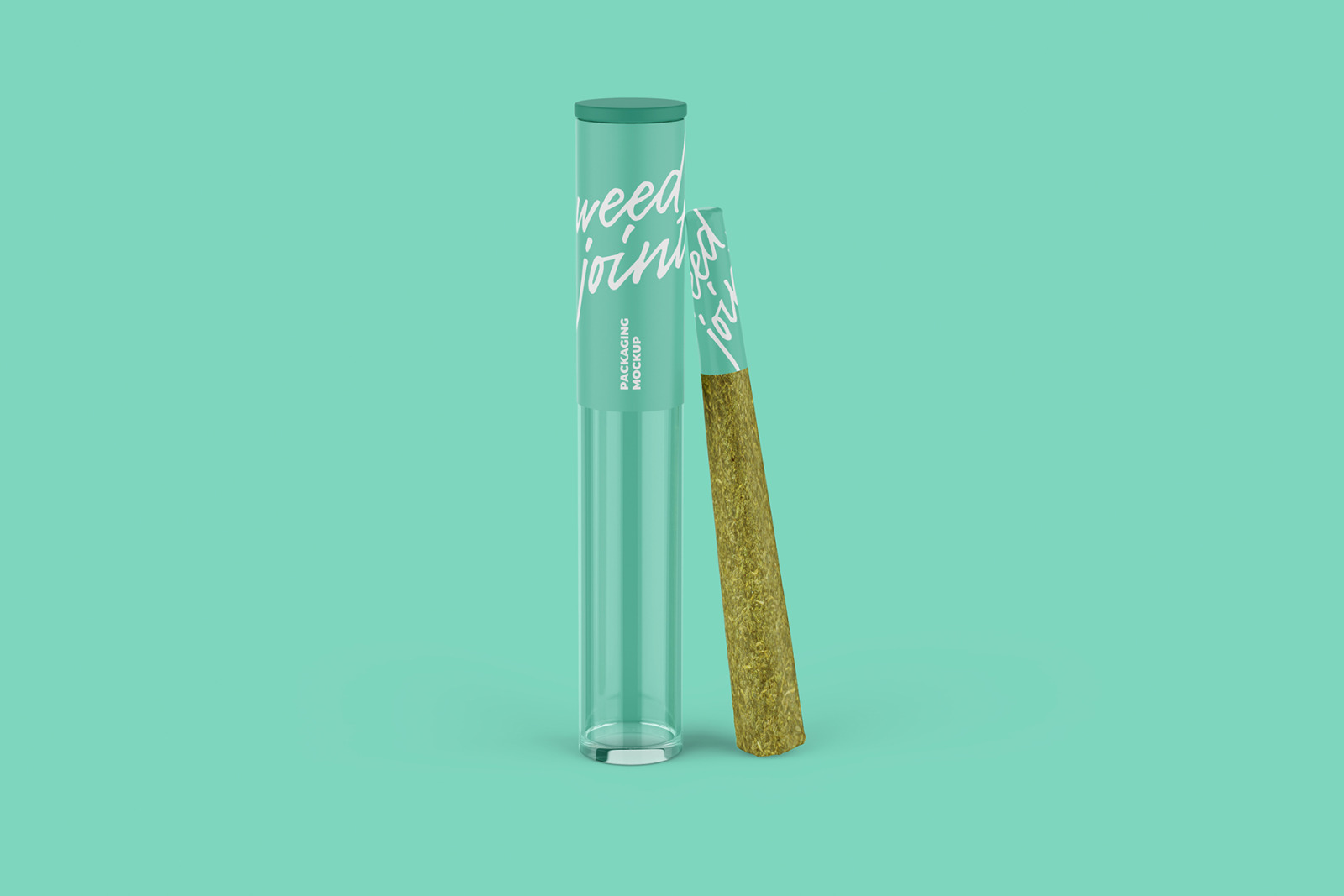 Weed Joint Pre-Roll Tube Mockup Front view Weed Joint Pre-Roll Tube Mockup Front view