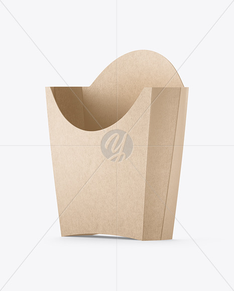 Kraft Paper Medium Size French Fries Packaging Mockup