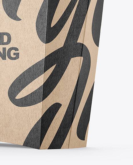 Kraft Paper Medium Size Packaging w/ French Fries Mockup