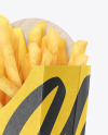 Kraft Paper Medium Size Packaging w/ French Fries Mockup