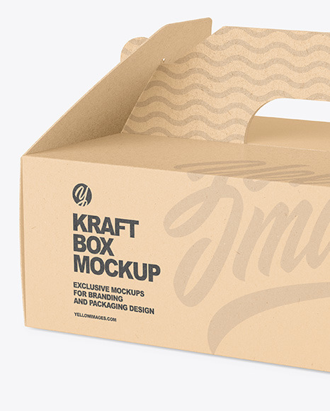 Kraft Box w/ Handle Mockup