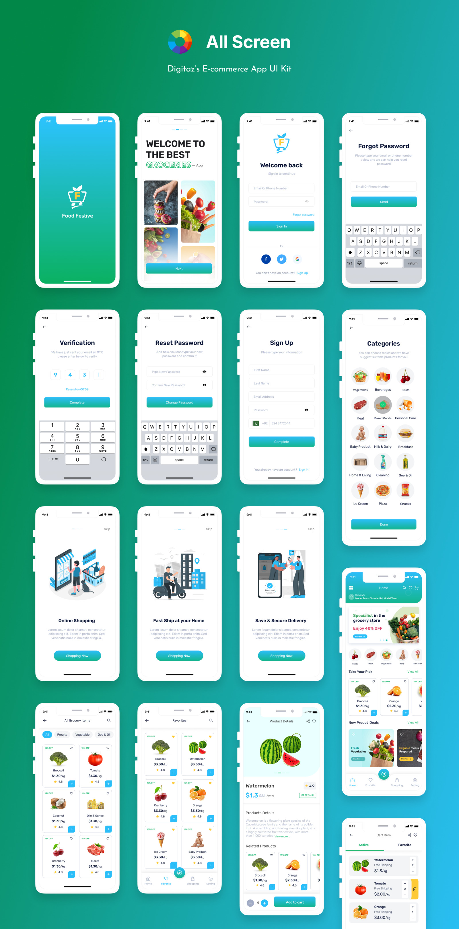 Food Festive - Online Grocery UI Kit Figma