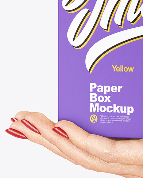 Paper Box in a Hand Mockup