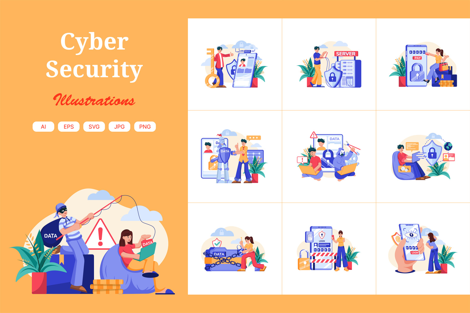M524_Cyber Security Illustration Pack M524_Cyber Security Illustration Pack
