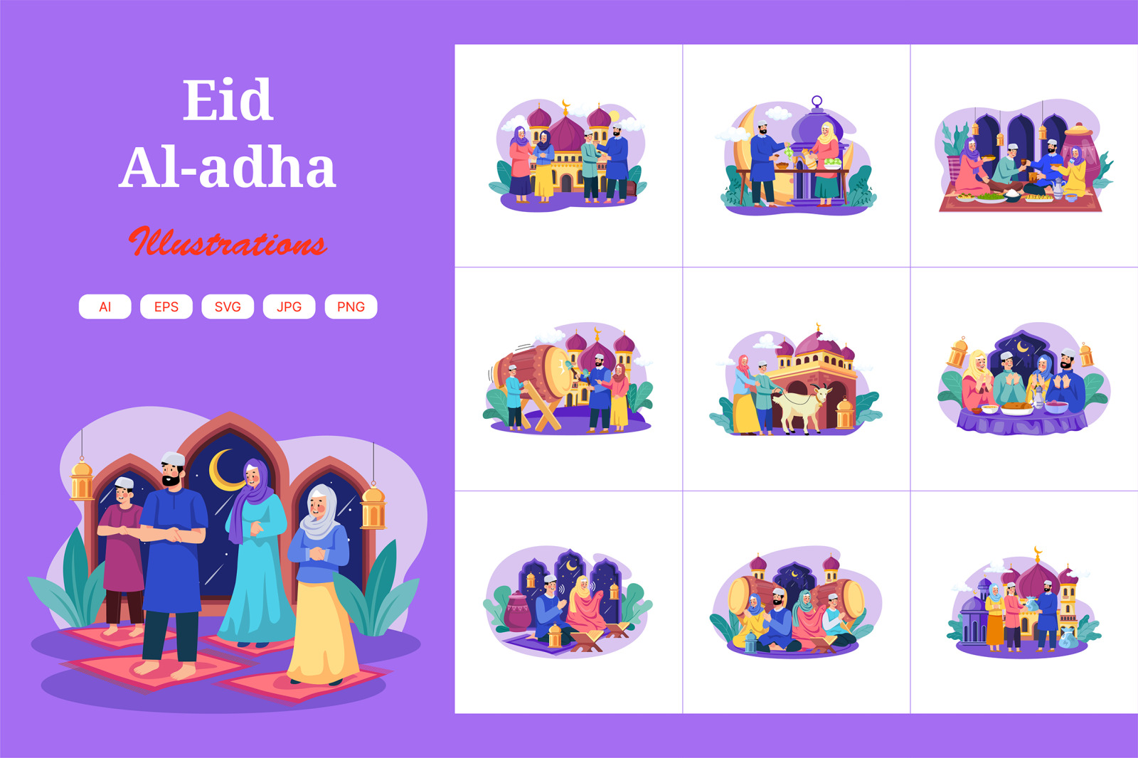 M514_Eid Al-adha Illustration Pack M514_Eid Al-adha Illustration Pack