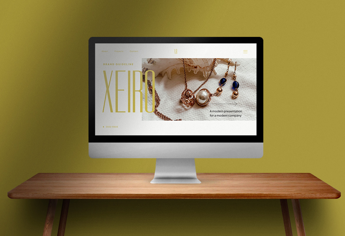 Xeiro – White Citron Modern Brand Guideline InDesign Presentation