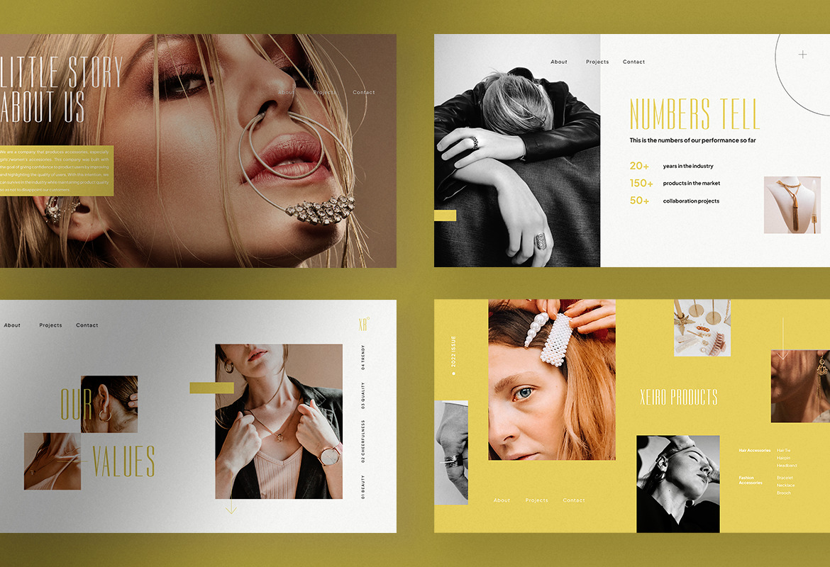 Xeiro – White Citron Modern Brand Guideline InDesign Presentation