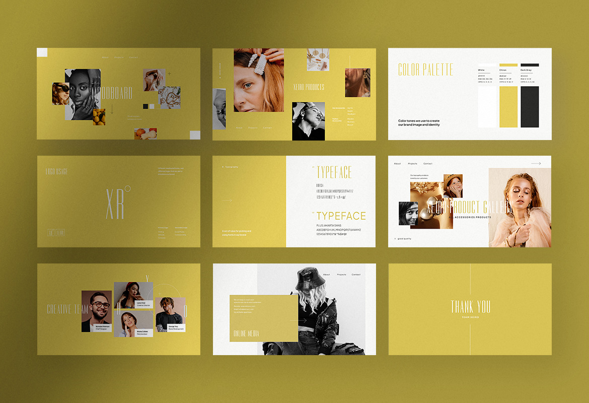 Xeiro – White Citron Modern Brand Guideline InDesign Presentation