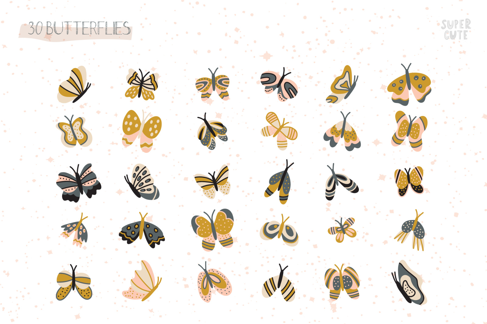 Cute Butterfly 120+ elements Cute Butterfly 120+ elements