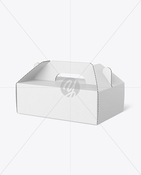 Corrugated Box w/ Handle Mockup