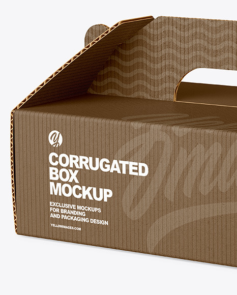 Corrugated Box w/ Handle Mockup