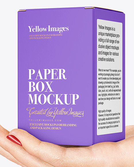 Paper Box in a Hand Mockup