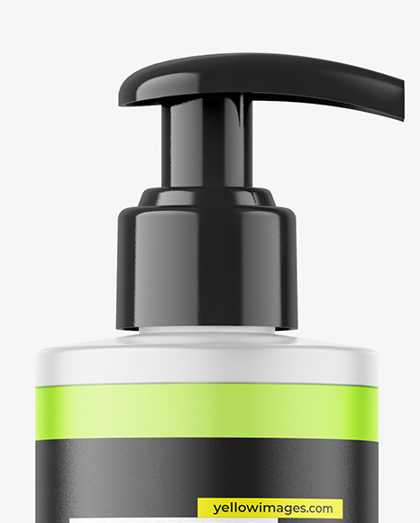 250ml Frosted Cosmetic Bottle w/ Pump Mockup