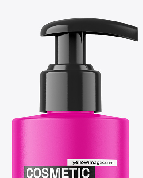 250ml Matte Cosmetic Bottle w/ Pump Mockup