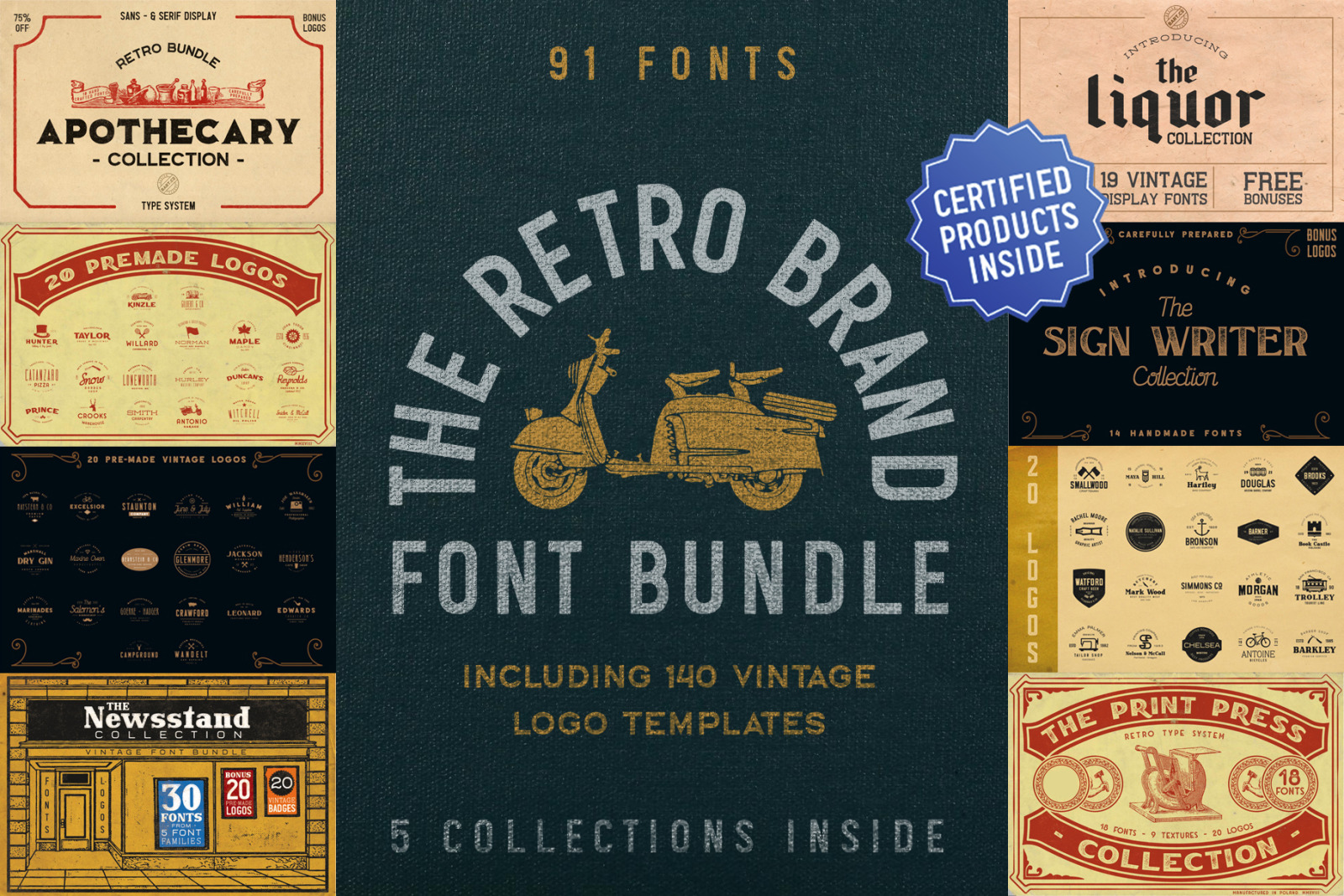 The Retro Brand Font Bundle The Retro Brand Font Bundle