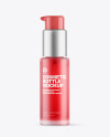 Frosted Glass Cosmetic Bottle with Pump Mockup
