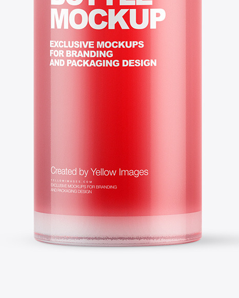 Frosted Glass Cosmetic Bottle with Pump Mockup