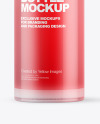 Frosted Glass Cosmetic Bottle with Pump Mockup