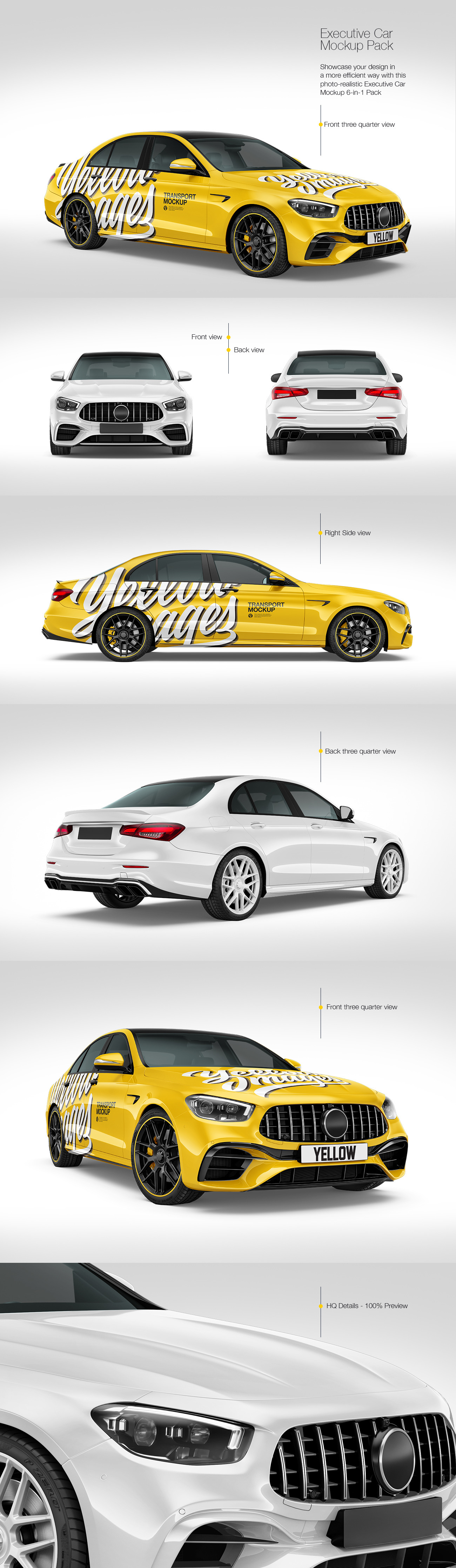 Executive Car Mockup Pack Executive Car Mockup Pack