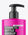 500ml Matte Cosmetic Bottle w/ Pump Mockup