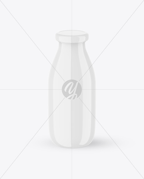 Glossy Plastic Milk Bottle Mockup