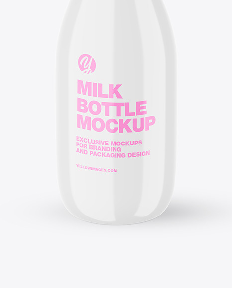 Glossy Plastic Milk Bottle Mockup