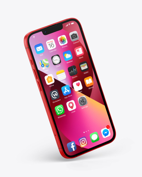 Apple iPhone 13 Red Mockup