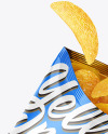 Opened Glossy Bag w/ Salted Potato Chips Mockup