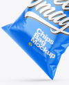 Opened Glossy Bag w/ Salted Potato Chips Mockup