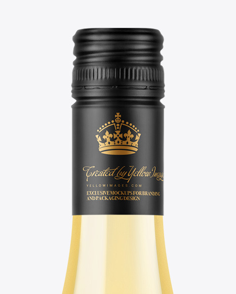 Clear Glass White Wine Bottle Mockup